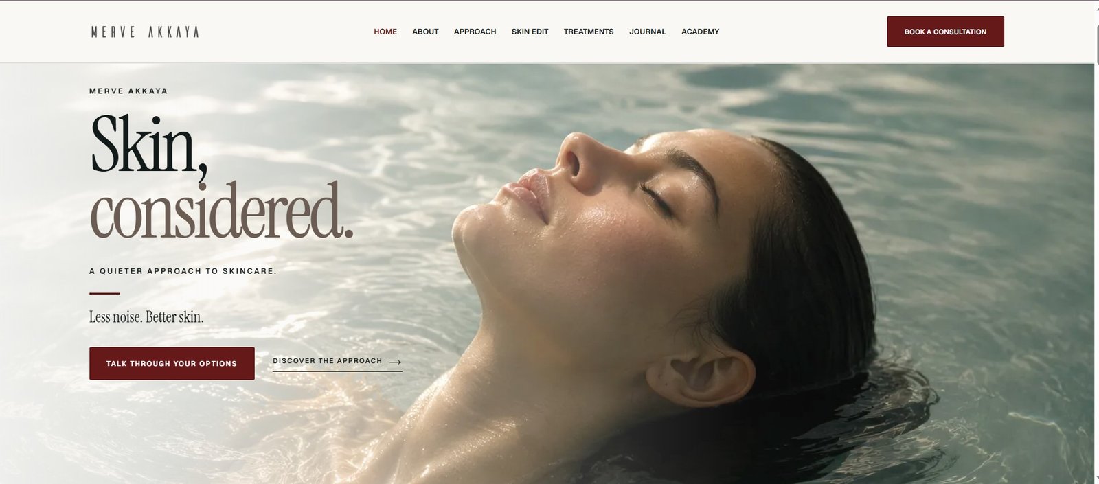 Merve Akkaya website homepage